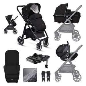 Miniuno Toura Travel System & Isofix Base - Black