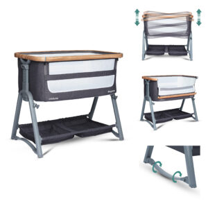Miniuno Stayclose Bedside Crib - Oak
