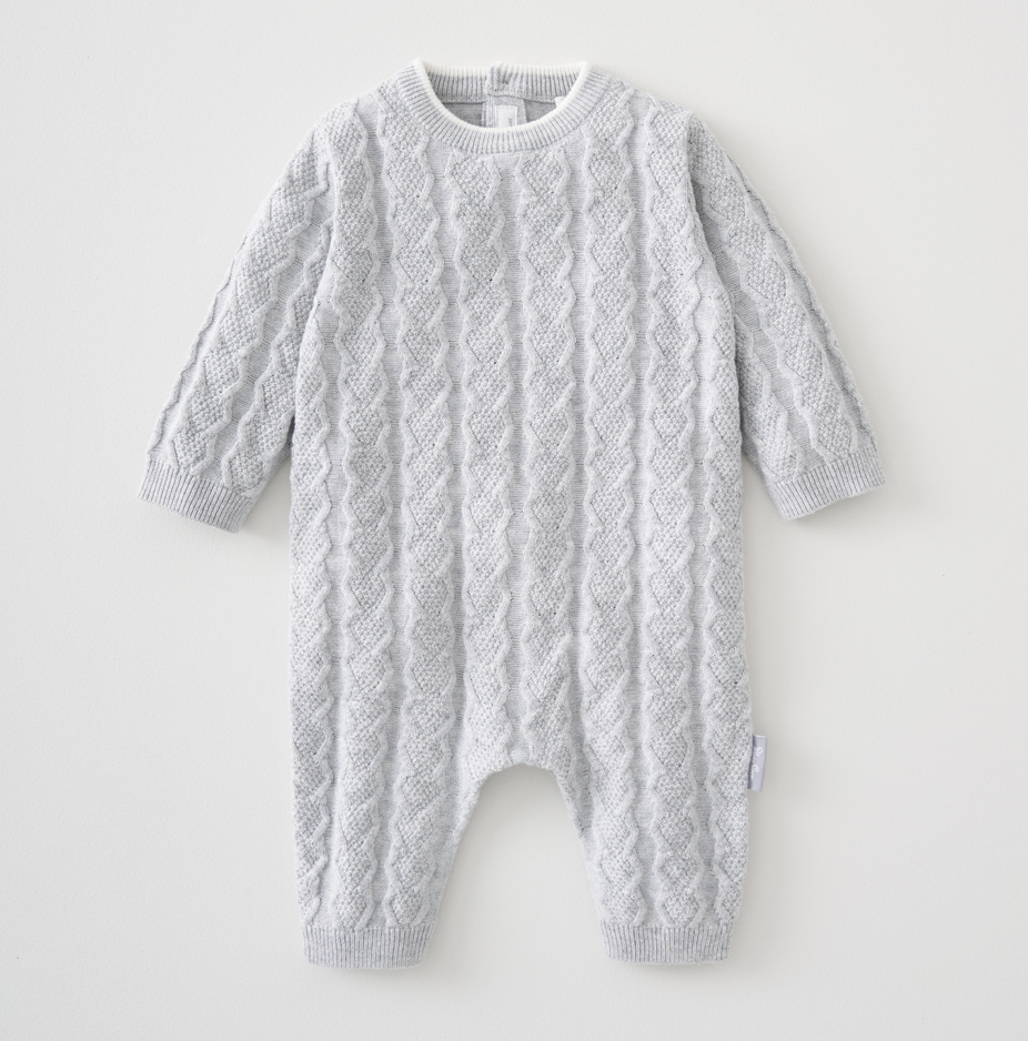 Silver Cross Knit Romper