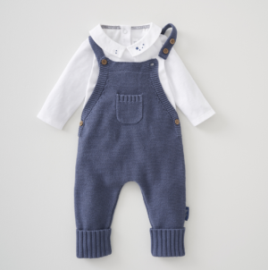 Silver Cross Knitted Dungaree & Bodysuit Set