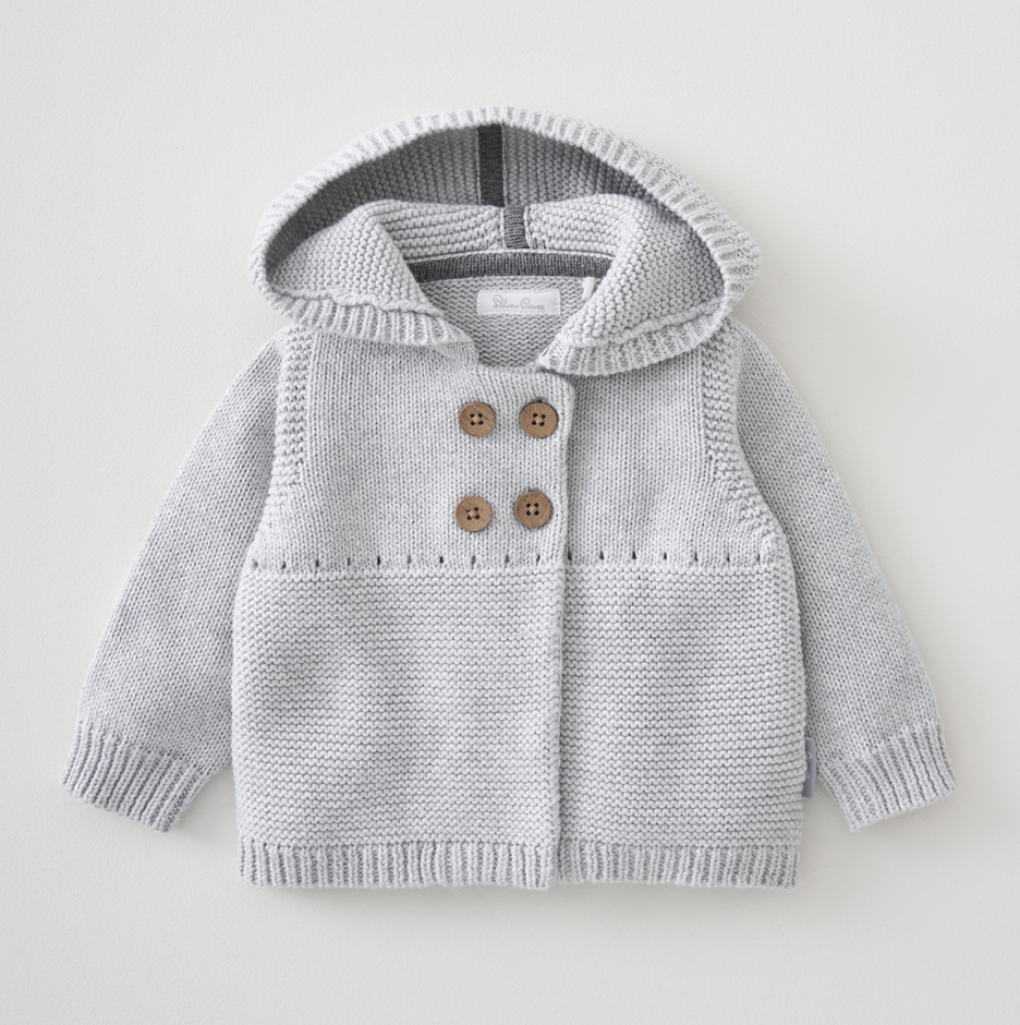 Silver Cross Knitted Hooded Cardigan