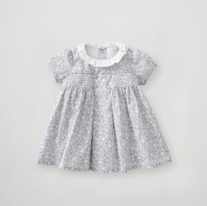 Silver Cross Floral Smock Dress