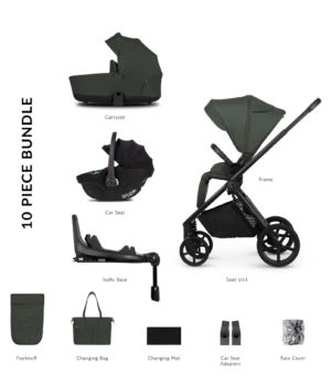 Venicci Claro 10 piece Bundle with Accessories - Forest Green