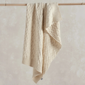 Mamas And Papas Cable Knit Blanket - Cream - Welcome to the World Duckling
