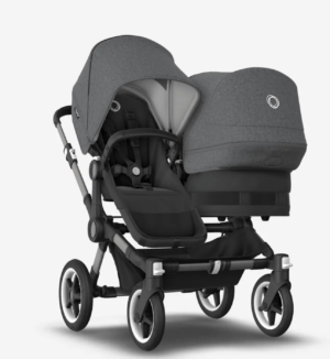 Bugaboo Donkey 5 Duo - Graphite/Midnight Black & Grey Melange Sun Canopies