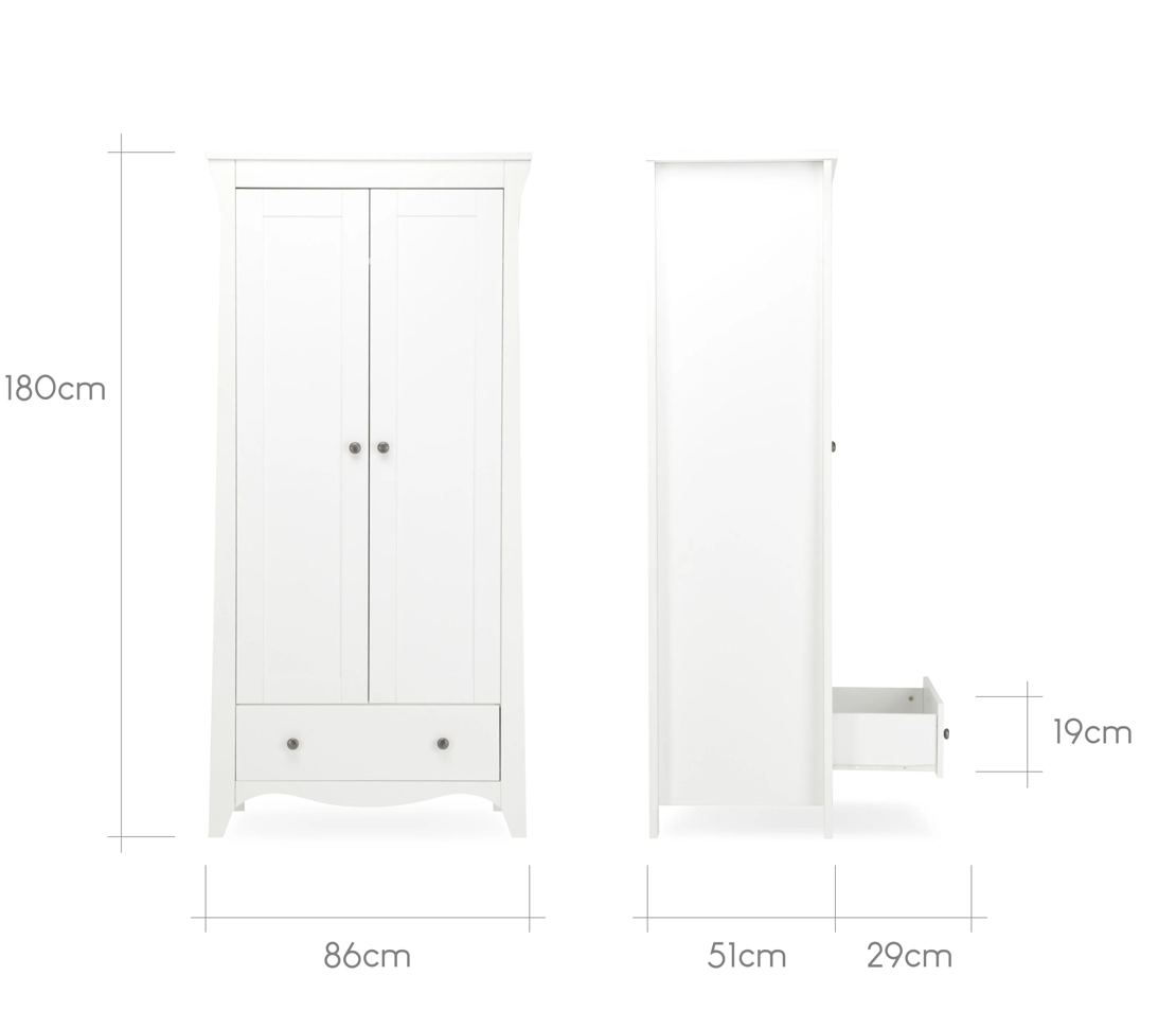 Cuddleco Clara 3 Piece Nursery Furniture Set - White & Ash - Image 14