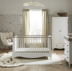 Cuddleco Clara 3 Piece Nursery Furniture Set - White & Ash