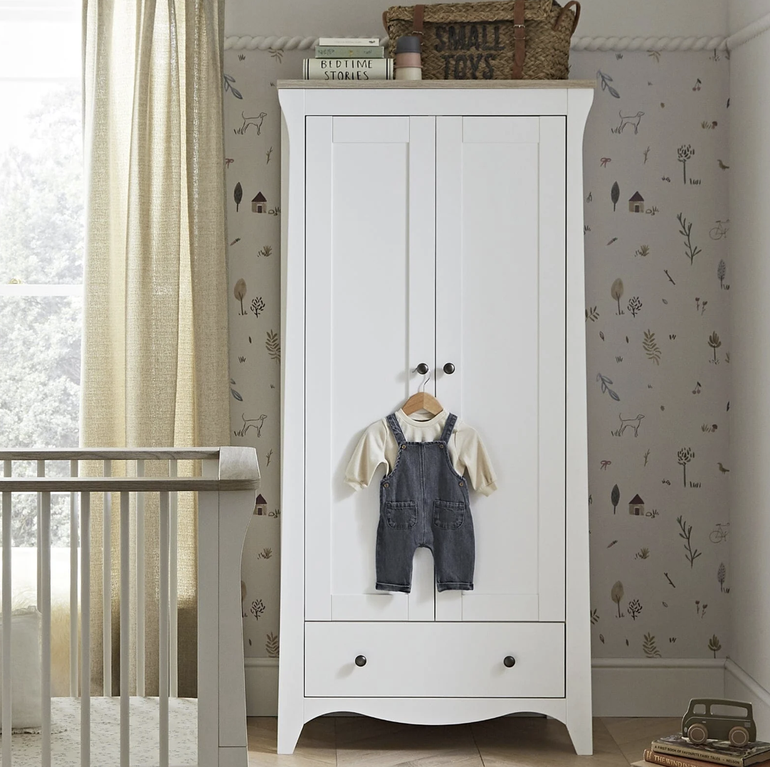 Cuddleco Clara 3 Piece Nursery Furniture Set - White & Ash - Image 10