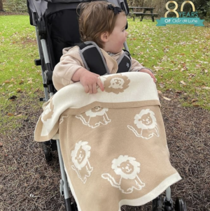 Clair De Lune Reversible Knitted Blanket 100% Combed Cotton
