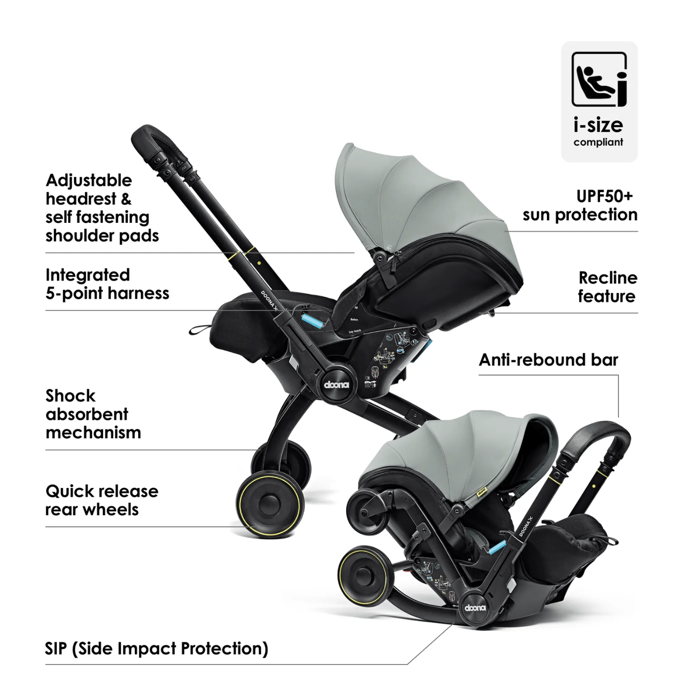 Doona X Car Seat Stroller - Dusty Sage - Image 3