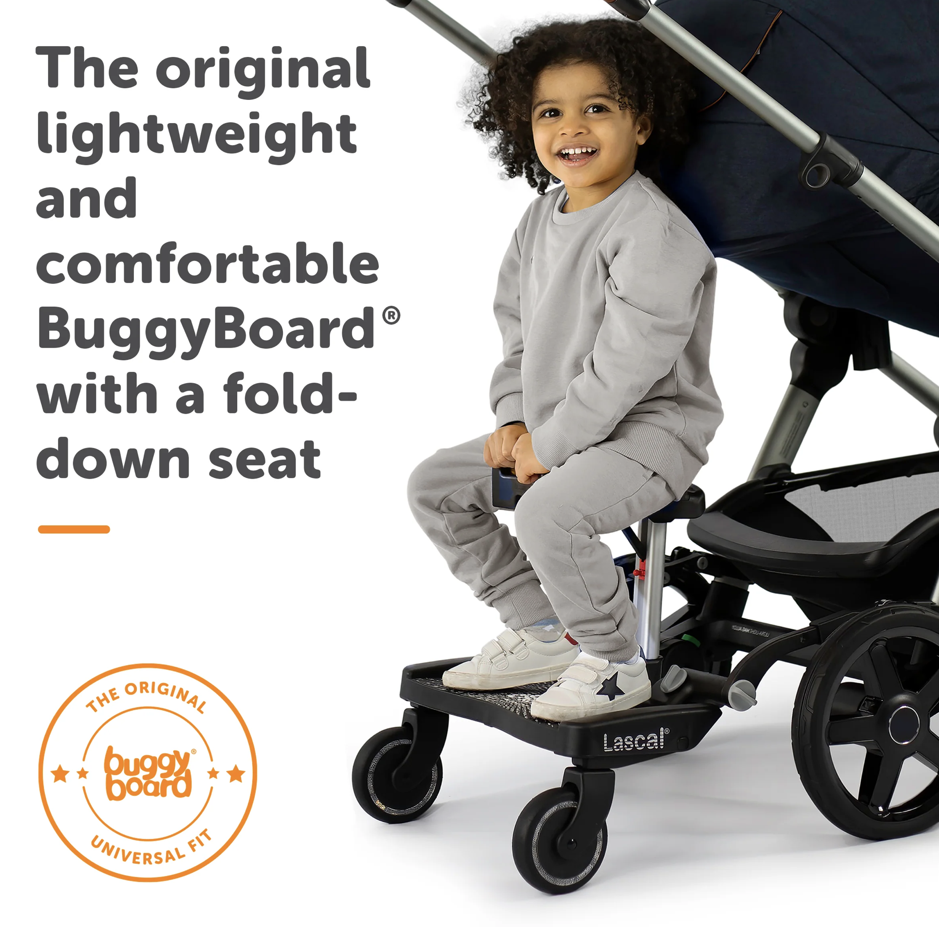Lascal BuggyBoard® Maxi Plus - Black with Grey Saddle - Image 4
