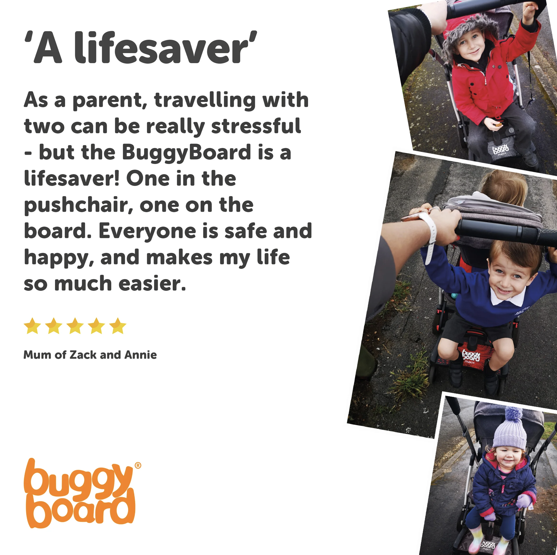 Lascal BuggyBoard® Maxi Plus - Black with Grey Saddle - Image 6