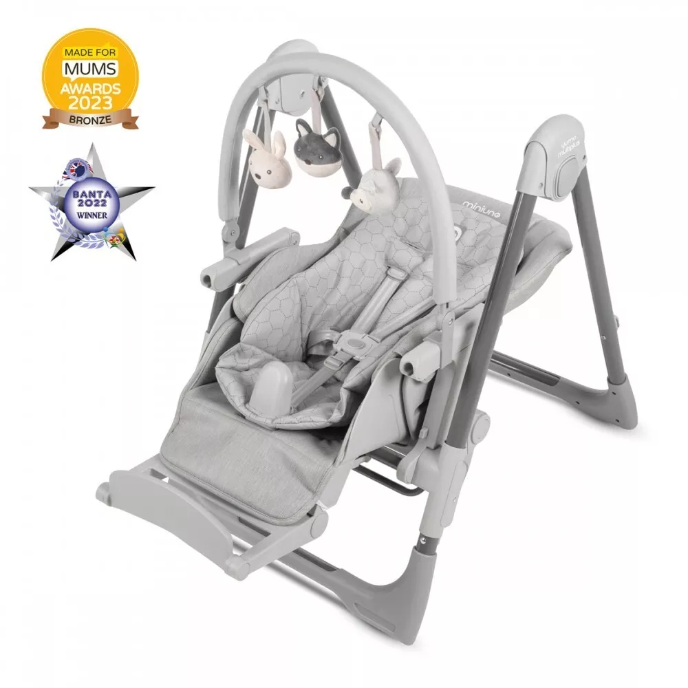Miniuno Yumo MultiPlus 4in1 Highchair - Whisper Grey - Image 4