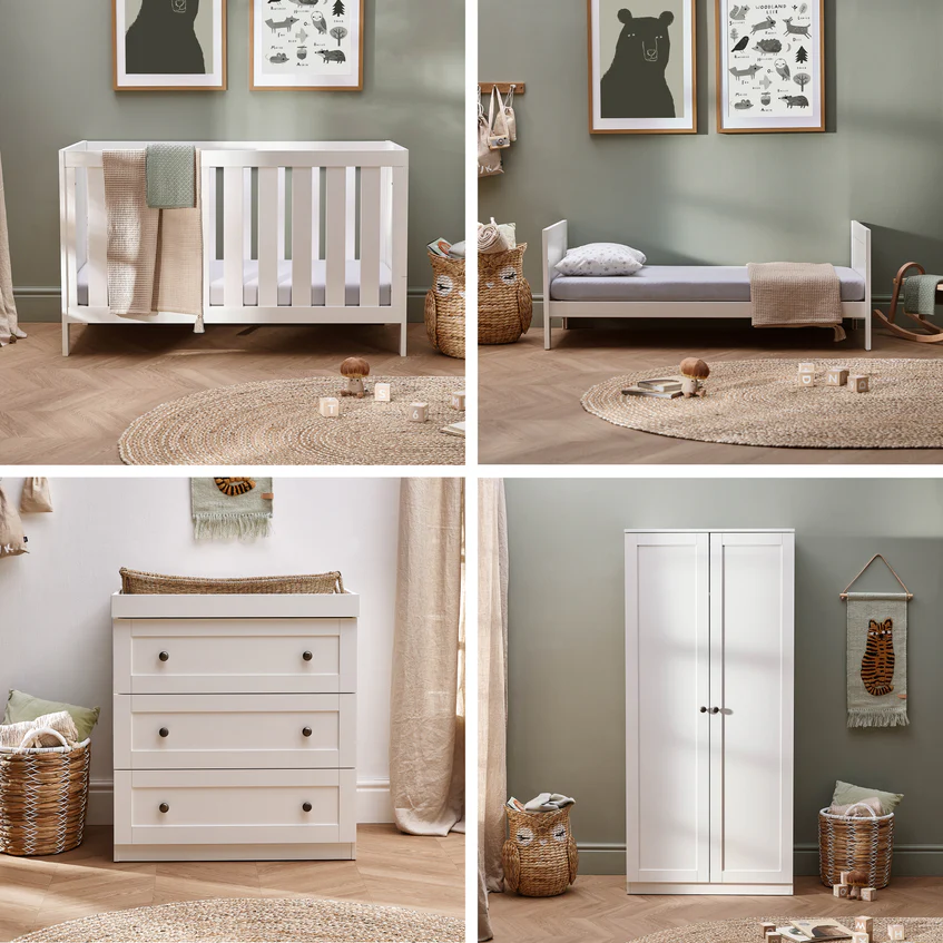 Bromley White 3 Piece Nursery Room Set With Mattress - Image 4