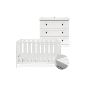 Bromley White 2 Piece Nursery Room Set With Mattress