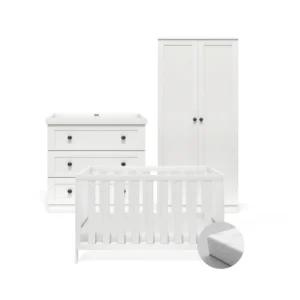 Bromley White 3 Piece Nursery Room Set With Mattress