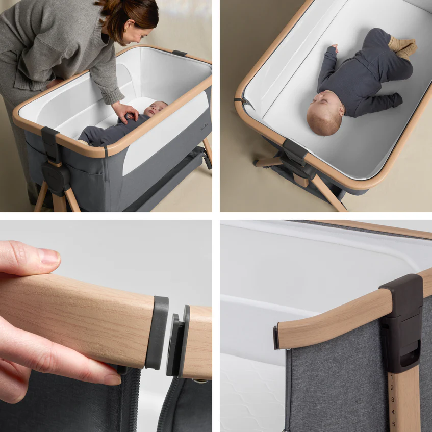 Lunar Bedside Crib Whisper Grey - Image 5