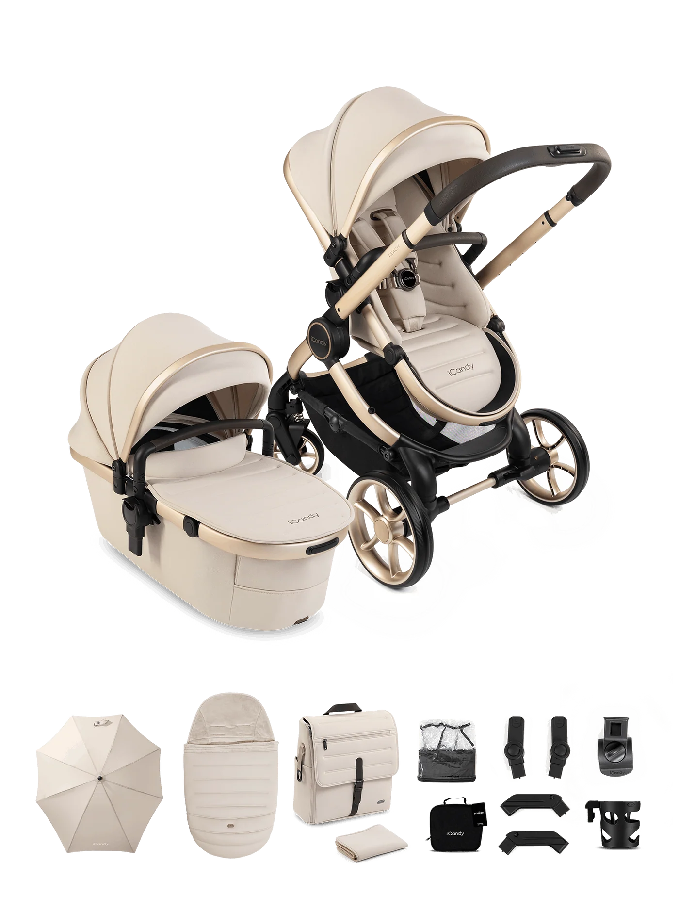 Peach 8 Pushchair and Carrycot - Pushchair Bundle