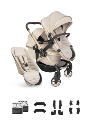 Peach 8 Pushchair and Carrycot - Double