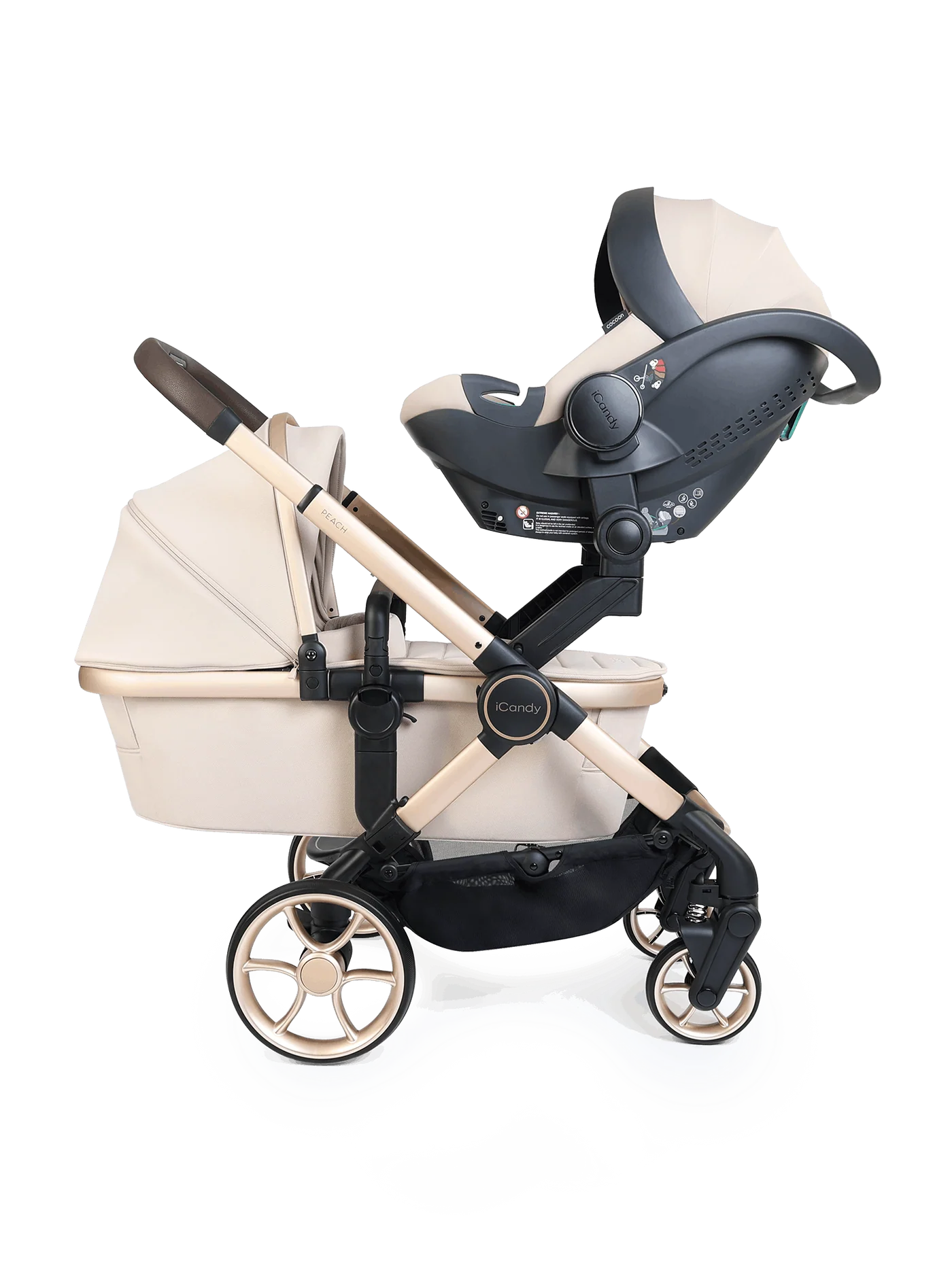 Peach 8 Pushchair and Carrycot - Twin 360 Car Seat Combo - Image 9