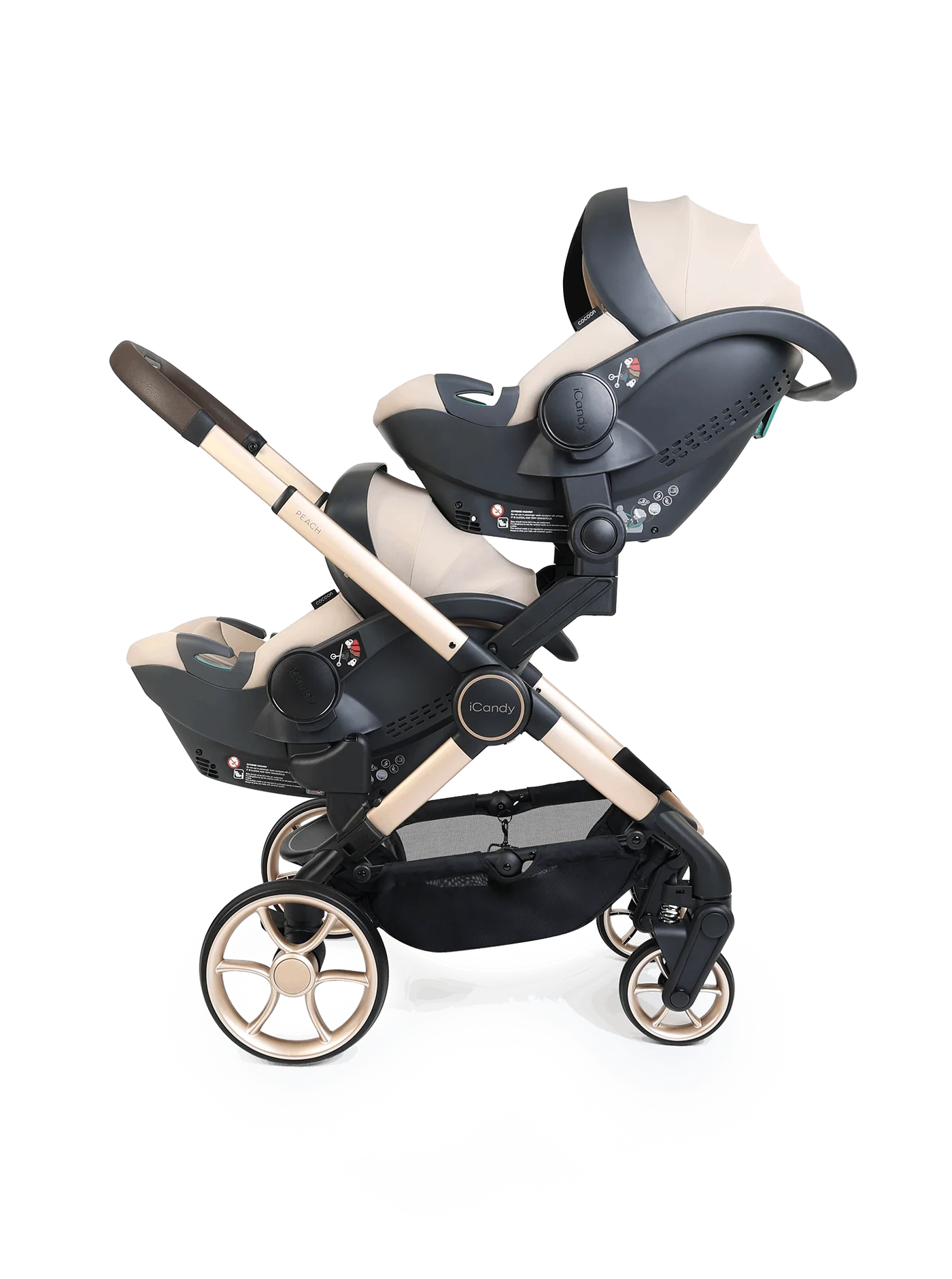 Peach 8 Pushchair and Carrycot - Twin 360 Car Seat Combo - Image 8