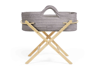 Crochet Moses Basket & folding stand - Tawny